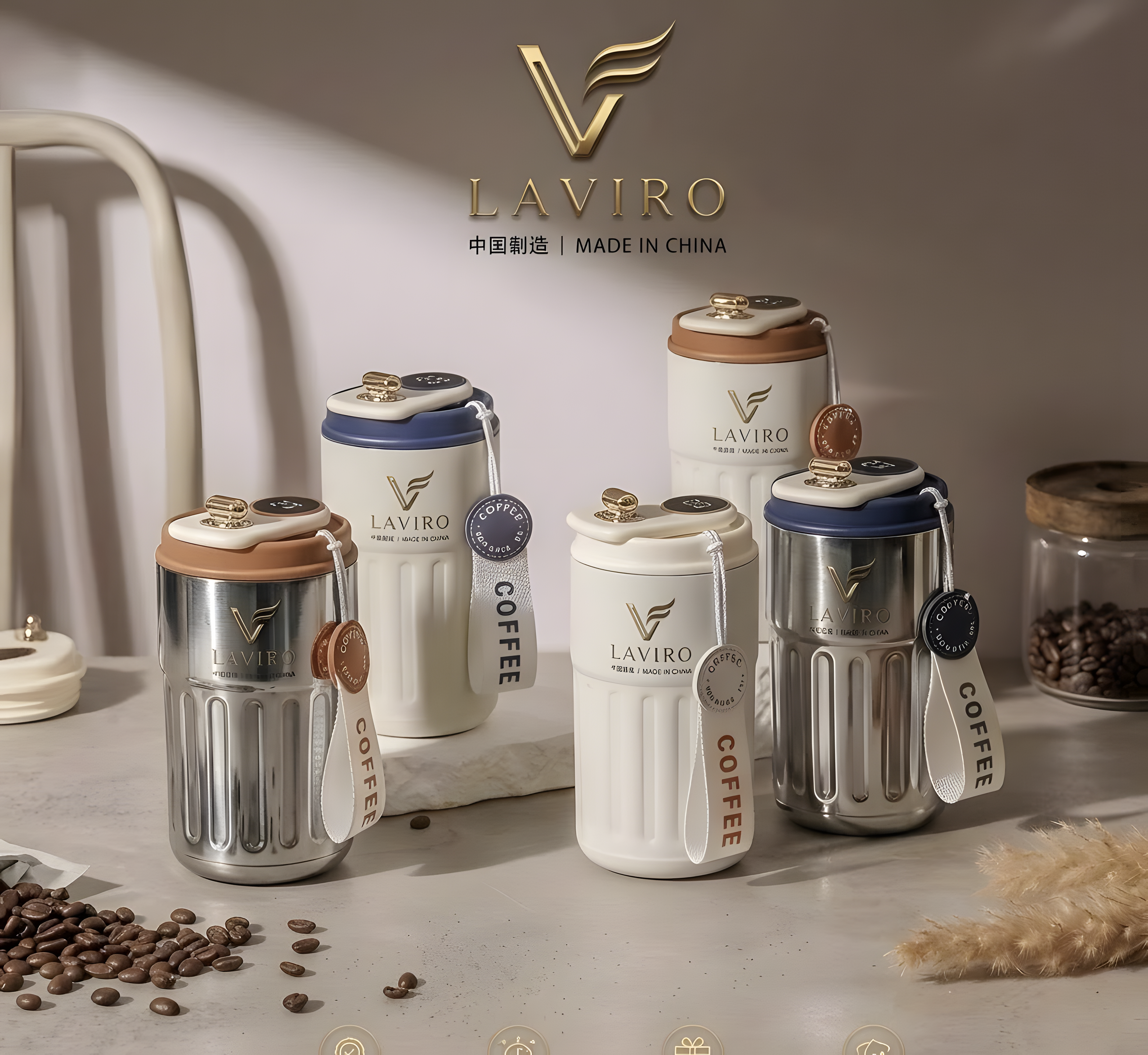 LAVIRO Premium Smart Coffee Mug with LED