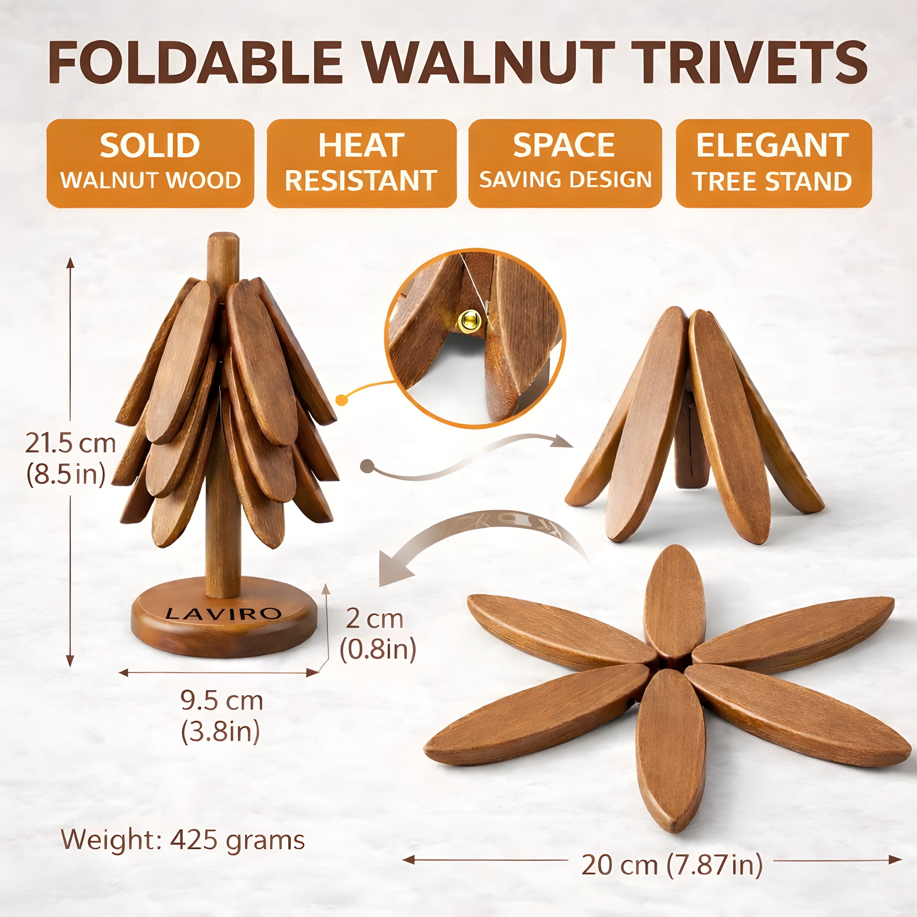 Wooden Tree Trivet Set
