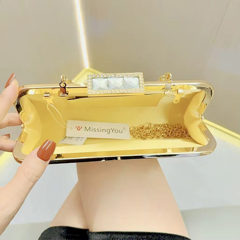 LAVIRO Exquisite Rhinestone Tassel Clutch