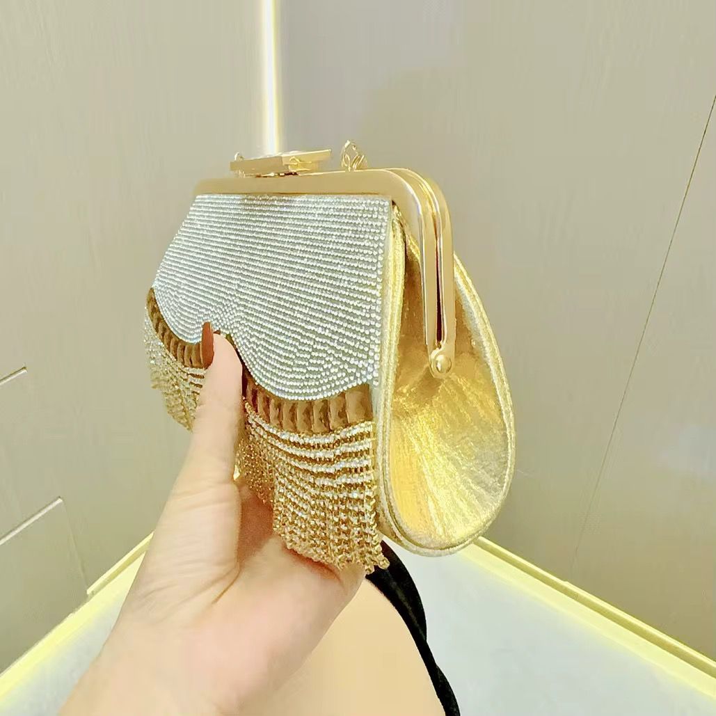 LAVIRO Exquisite Rhinestone Tassel Clutch