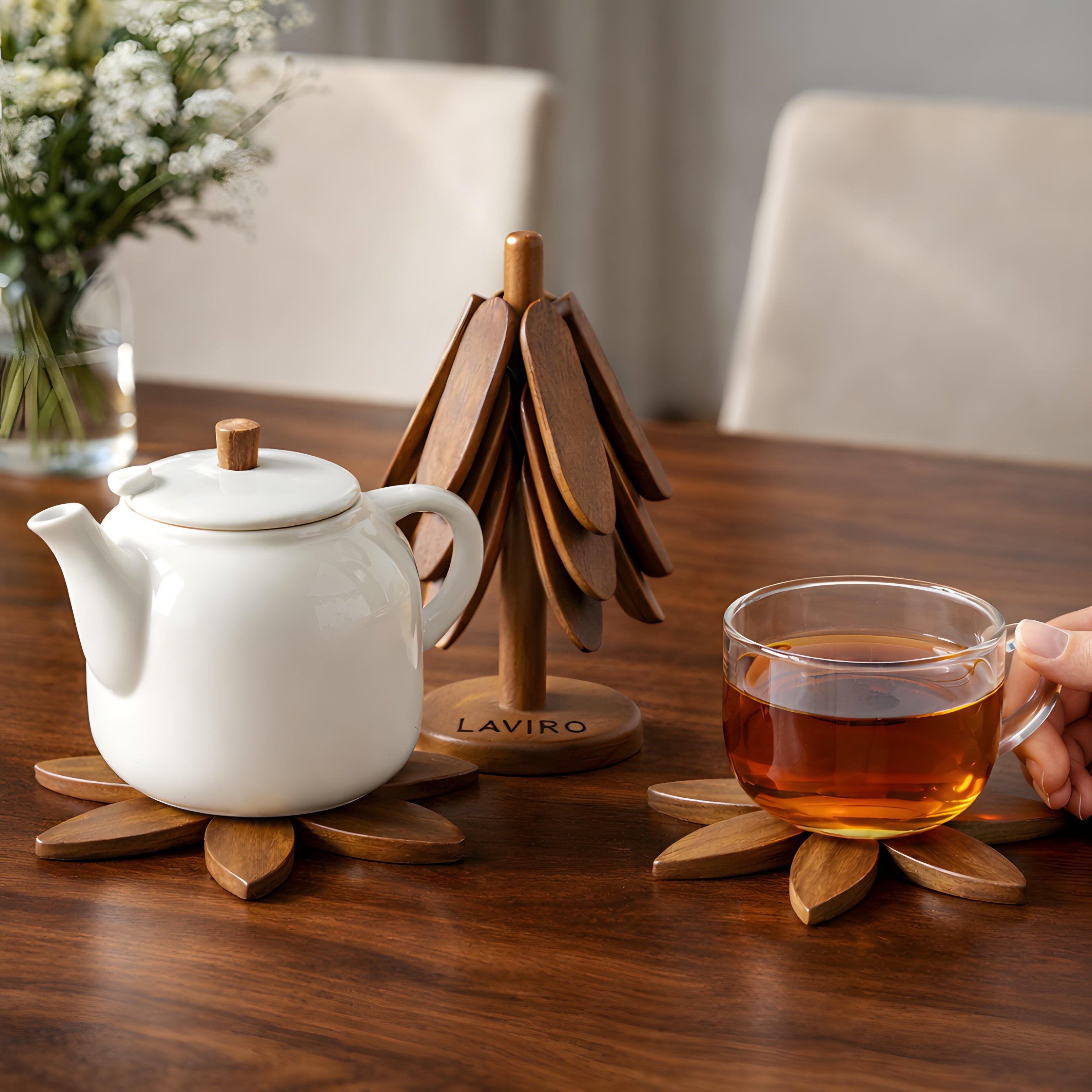 Wooden Tree Trivet Set